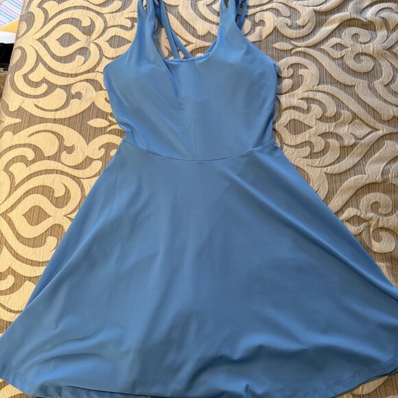 Fabletics Boost Performance Dress - Malibu Blue Neon - Size Small - Built In Bra - Picture 8 of 10